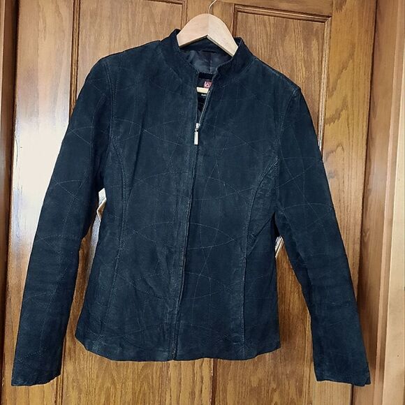 Luis Alvear Barcelona Suede Jacket Black Vintage - Picture 1 of 13